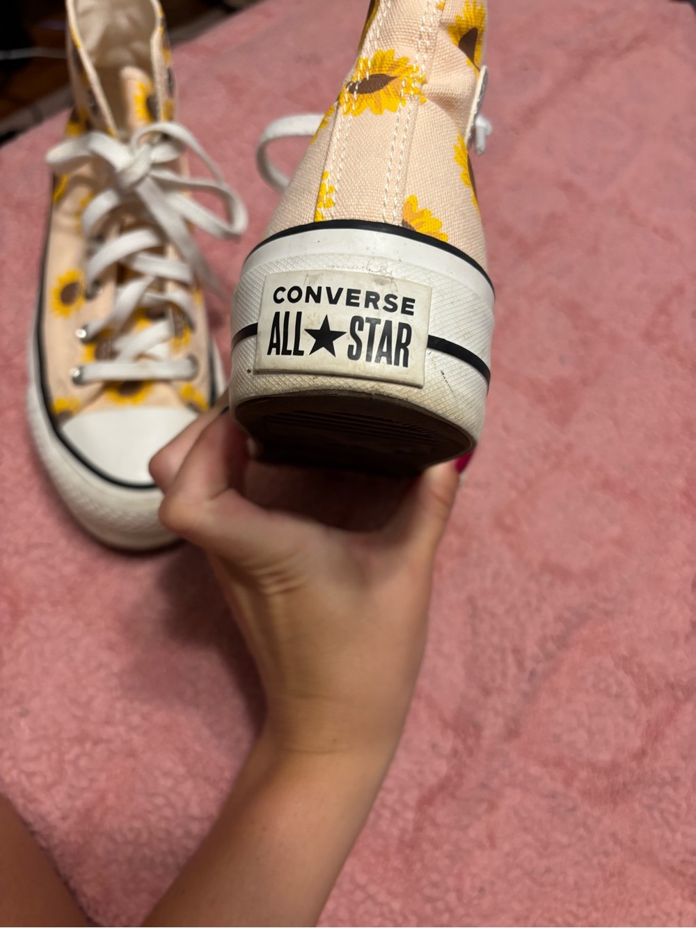 Converse platform Canvas High-Tops with Yellow Sunflower Print - Picture 7 of 7